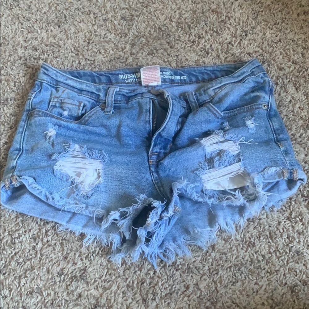 High rise jean shorts